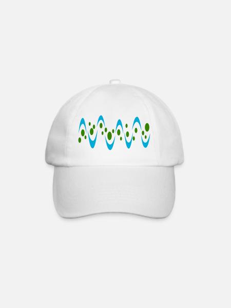 Wellendesign von Cean - Baseballkappe - Weiß/Weiß