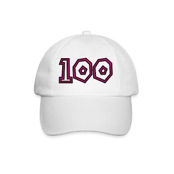 100. 100 JAHRE. 100-JÄHRIGES JUBILÄUM. GEBURTSTAG 100 - Baseballkappe - Weiß/Weiß - Vorne