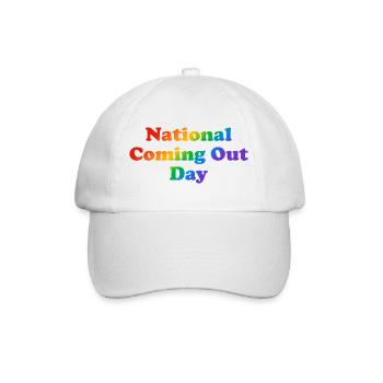 Nationaler Coming-Out-Tag Gay LGBT Pride - Baseballkappe - Weiß/Weiß - Vorne