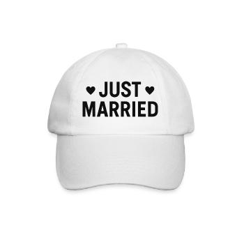 Frisch verheiratet - Brautpaar - Hochzeit - Junggesellenabschied - Baseballkappe - Weiß/Weiß - Vorne