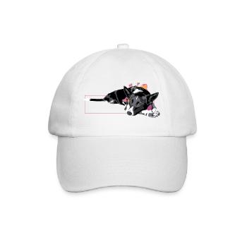Border Collie III - Baseballkappe - Weiß/Weiß - Vorne