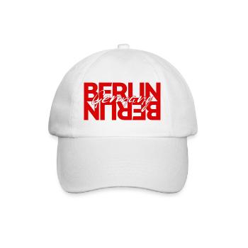Berliner Schriftzug Überlagerung - Baseballkappe - Weiß/Weiß - Vorne