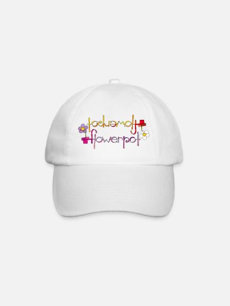 Blumentopf - Baseballkappe - Weiß/Weiß