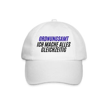 Ordnungsamt Blau Typo - Baseballkappe - Weiß/Weiß - Vorne