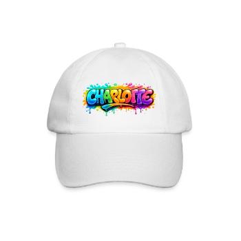 Graffiti Charlotte Name Geschenk Ideal druckbar - Baseballkappe - Weiß/Weiß - Vorne