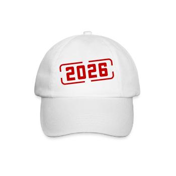 2026 Stempel - Baseballkappe - Weiß/Weiß - Vorne