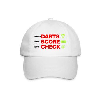 Meine Darts, mein Score, mein Check - Baseballkappe - Weiß/Weiß - Vorne