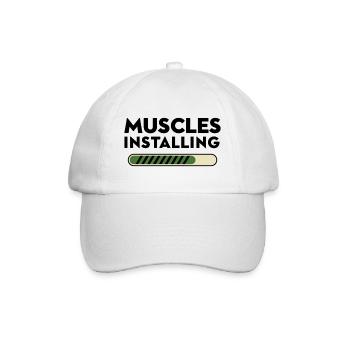 Muscles Installing Fortschrittsbalken Fitness Gym - Baseballkappe - Weiß/Weiß - Vorne