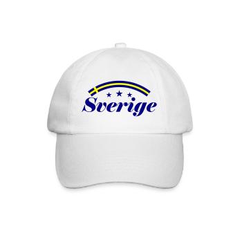 Schweden Fahne Sverige - Baseballkappe - Weiß/Weiß - Vorne