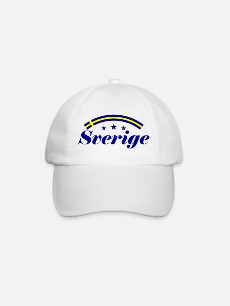 Schweden Fahne Sverige - Baseballkappe - Weiß/Weiß