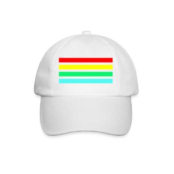 Retro Neonfarbige arc Streifenkomposition - Baseballkappe - Weiß/Weiß - Vorne