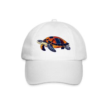 Bunte Mosaik Wasser Schildkröte Meeresschildkröte - Baseballkappe - Weiß/Weiß - Vorne