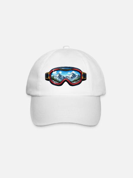 Skibrille Landschaft - Baseballkappe - Weiß/Weiß