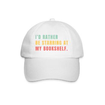Ich starr lieber aufs Bücherregal - Baseballkappe - Weiß/Weiß - Vorne