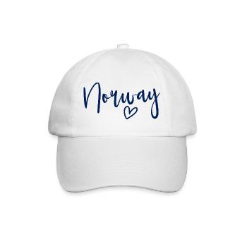 Norwegen Herz Frauenliebe Norwegen - Baseballkappe - Weiß/Weiß - Vorne