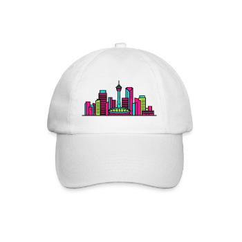 Calgary City Skyline Calgary Tower Moderne Kunst - Baseballkappe - Weiß/Weiß - Vorne