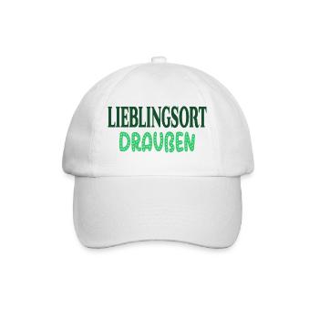 Wohlbefinden Lieblingsort Draussen - Baseballkappe - Weiß/Weiß - Vorne