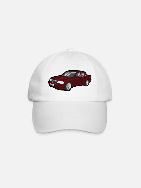 Roter Cartoonwagen Street-Look - Baseballkappe - Weiß/Weiß