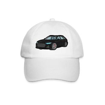 Schwarzer Sportkombi mit Blauem Licht - Baseballkappe - Weiß/Weiß - Vorne