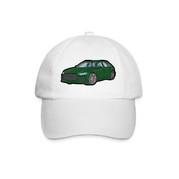 Grüner Sportwagen Kombi  - Baseballkappe - Weiß/Weiß - Vorne