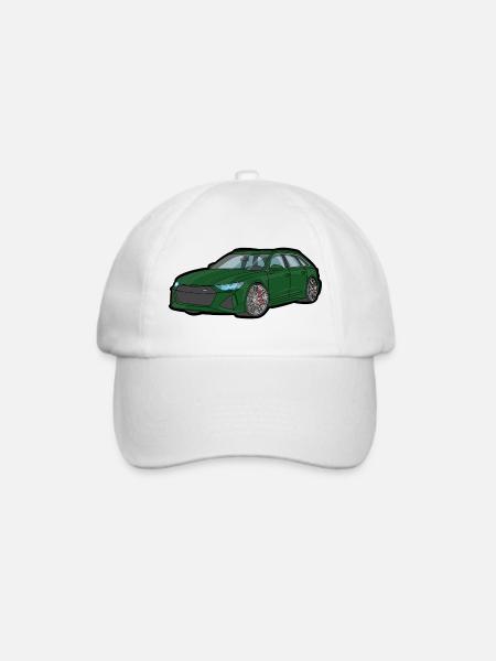 Grüner Sportwagen Kombi - Baseballkappe - Weiß/Weiß