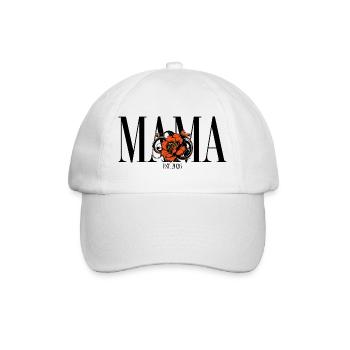 Mama – Vintage Blumen Design Geschenkidee - Baseballkappe - Weiß/Weiß - Vorne