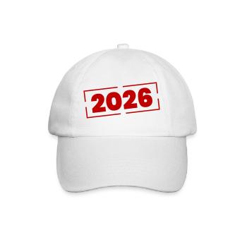 2026 Stempel Jahr - Baseballkappe - Weiß/Weiß - Vorne