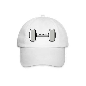 Hantel gewichte icon - Baseballkappe - Weiß/Weiß - Vorne