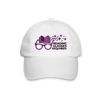 Lesebrille Buch Spruch Vektor - Baseballkappe - Weiß/Weiß - Vorne