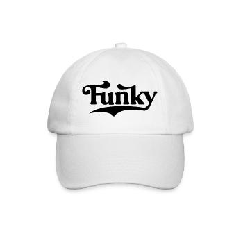 Funky Music Fettes Typografiedesign - Baseballkappe - Weiß/Weiß - Vorne