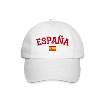 Spanien Flagge Design Rot - Baseballkappe - Weiß/Weiß - Vorne