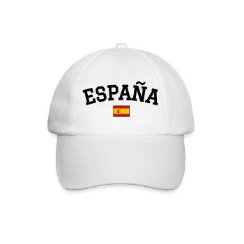 Spanien Flagge  Design Schwarz - Baseballkappe - Weiß/Weiß - Vorne