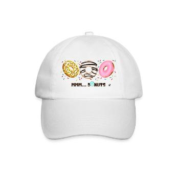 Glasierte Donuts mit Sprinkles Abbildung - Baseballkappe - Weiß/Weiß - Vorne