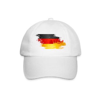 Deutschland Fan Flagge - Baseballkappe - Weiß/Weiß - Vorne