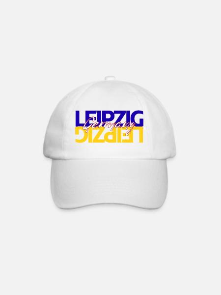 Leipzig Germany Schriftzug Overlay - Baseballkappe - Weiß/Weiß