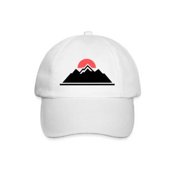 Berge Sonne Wandern Outdoor Alpenverein - Baseballkappe - Weiß/Weiß - Vorne