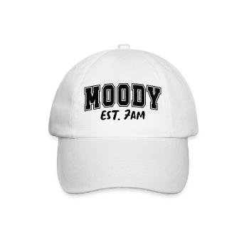Moody Morning Est. 7am Geschenk Launisch - Baseballkappe - Weiß/Weiß - Vorne