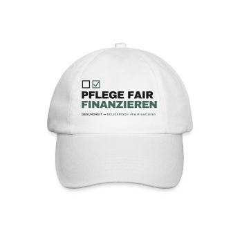 PFLEGE FAIR FINANZIEREN — (Fair Finanzieren) - Baseballkappe - Weiß/Weiß - Vorne