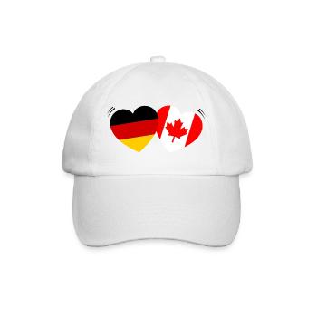 Herzflaggen Deutsch-Canada - Baseballkappe - Weiß/Weiß - Vorne