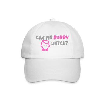 Can My Hubby Watch? - Baseballkappe - Weiß/Weiß - Vorne