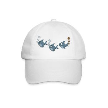 Lustiges Hai-Trio - Baseballkappe - Weiß/Weiß - Vorne