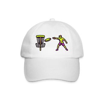 Discgolf Spieler Wurf Grafik - Baseballkappe - Weiß/Weiß - Vorne