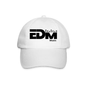 EDM Music Logo - Baseballkappe - Weiß/Weiß - Vorne