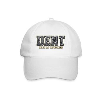 DENT – Hinterlass einen Eindruck | Metallisches Wortspiel - Baseballkappe - Weiß/Weiß - Vorne
