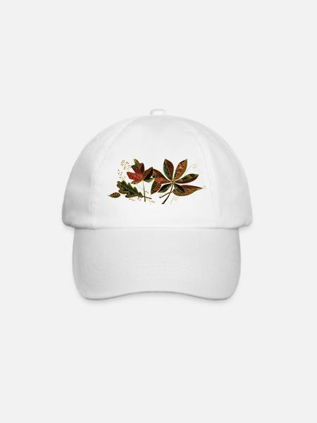 Blätter - Baseballkappe - Weiß/Weiß
