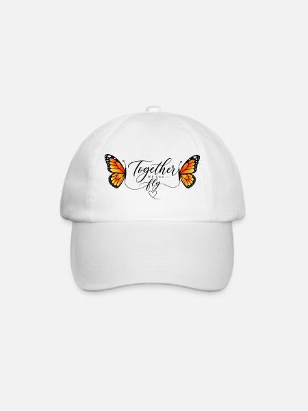 Together We Can Fly – Freundschafts-Shirt - Baseballkappe - Weiß/Weiß