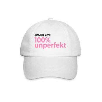 Hundert Prozent Unperfekt - Baseballkappe - Weiß/Weiß - Vorne