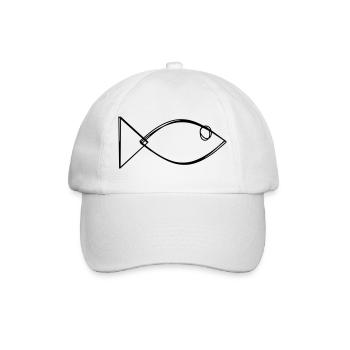 Fisch handgezeichnet - Baseballkappe - Weiß/Weiß - Vorne