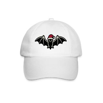 Fledermaus Weihnachtsmann Icon - Baseballkappe - Weiß/Weiß - Vorne