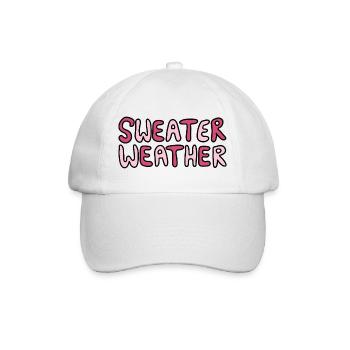 Sweater Weather - Kreatives Herbstdesign - Baseballkappe - Weiß/Weiß - Vorne